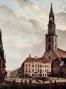Johann Heinrich Hintze Berlin, Neuer Markt mit Marienkirche oil on canvas